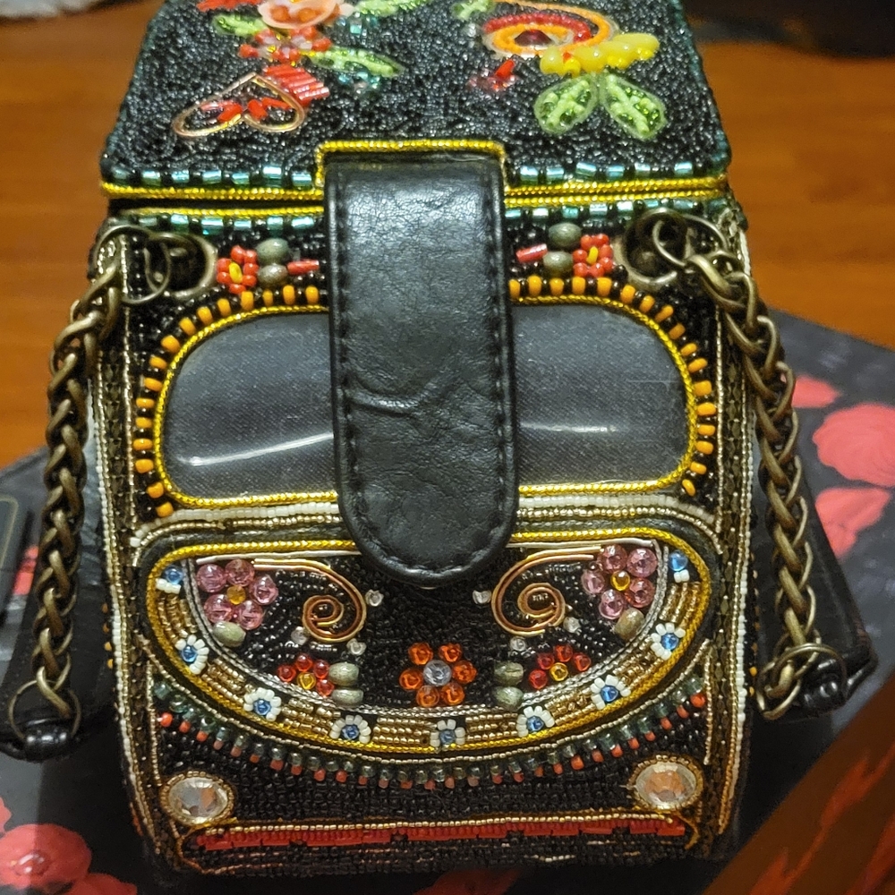 Mary Frances Black Beaded Car-Shaped Evening Bag with Multicolor Embellishments - Picture 11 of 11